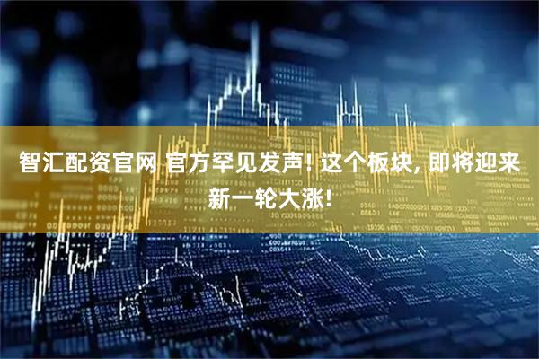 智汇配资官网 官方罕见发声! 这个板块, 即将迎来新一轮大涨!